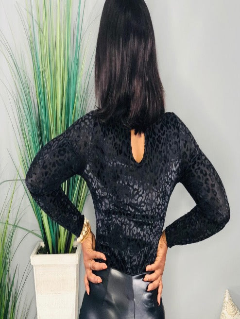 Leopard Velvet Bodysuit