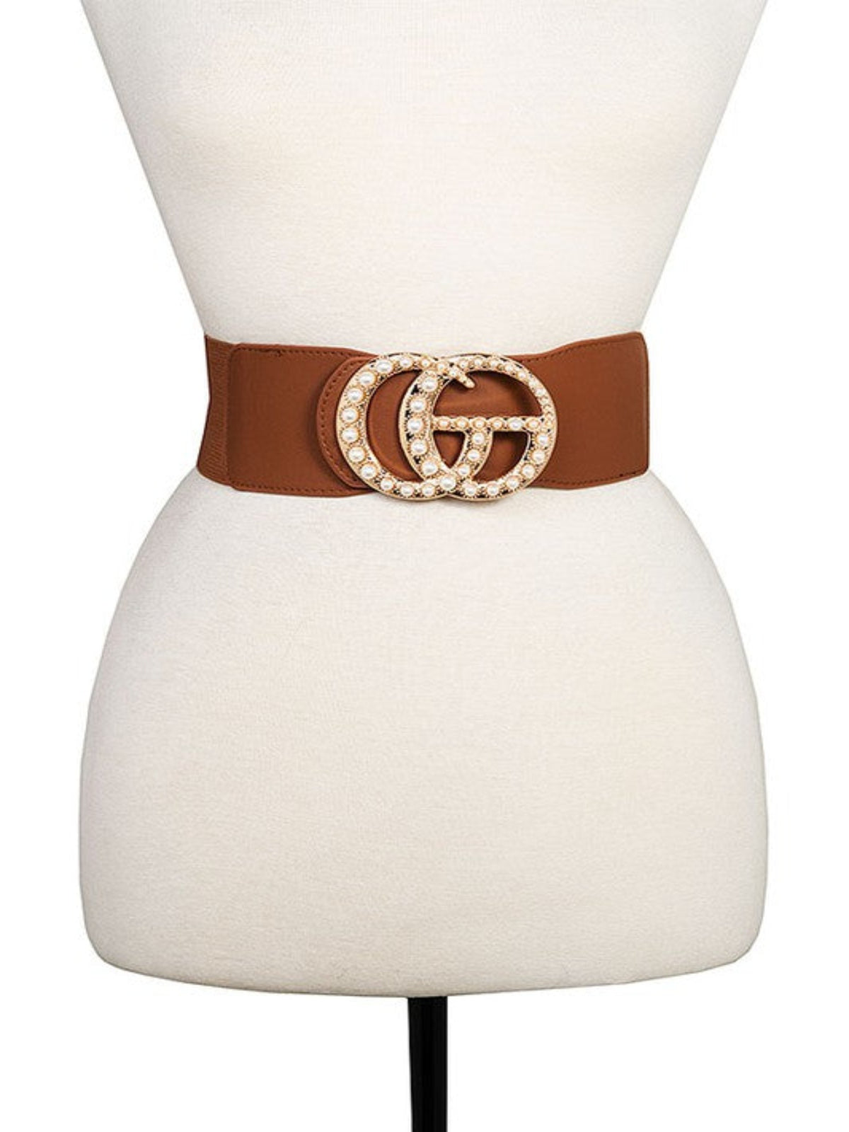 Pearl Accent Belt-Brown