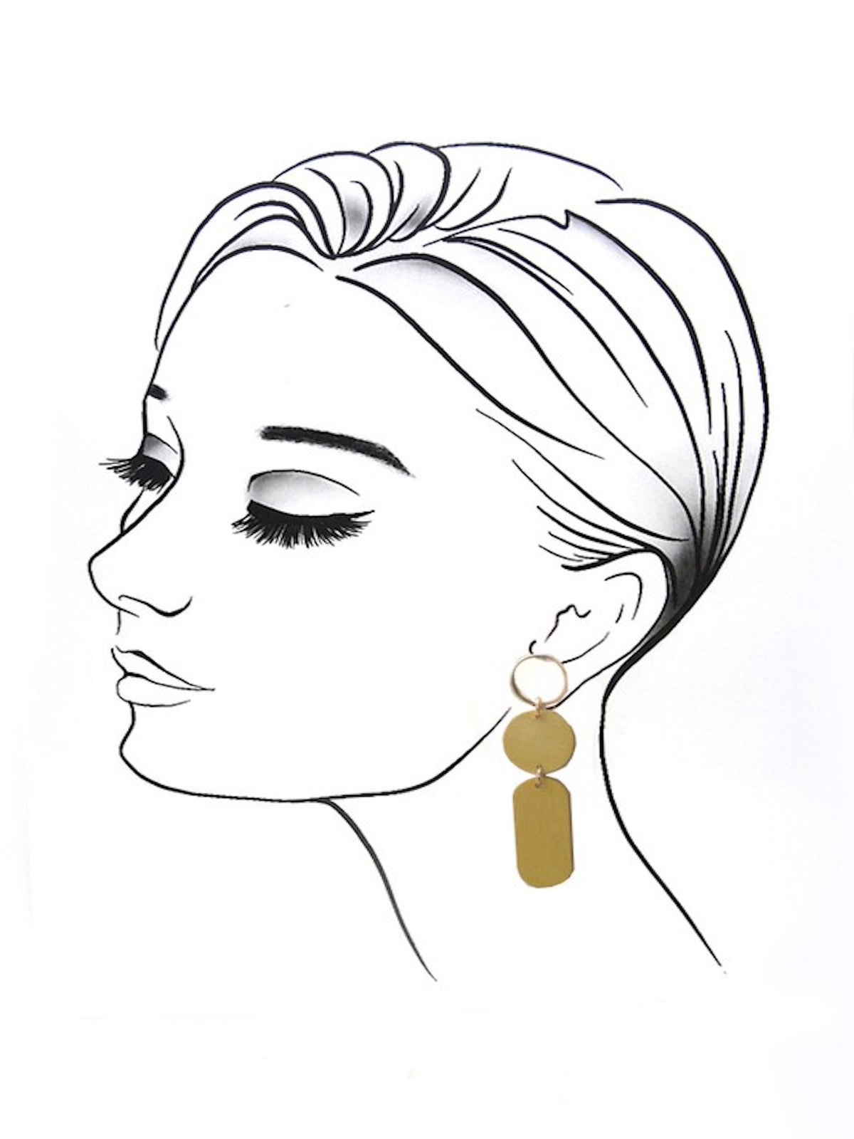 Geo Drop Earrings-Yellow/Gold