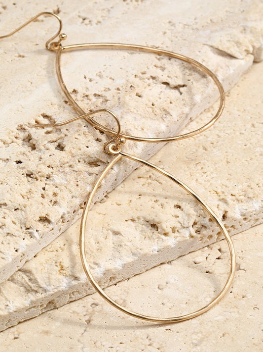 Matte Drop Earrings-Gold