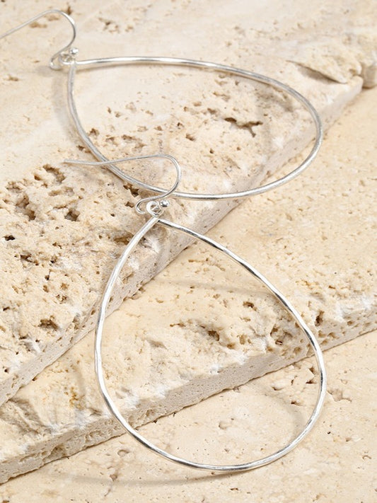 Matte Drop Earrings-Silver