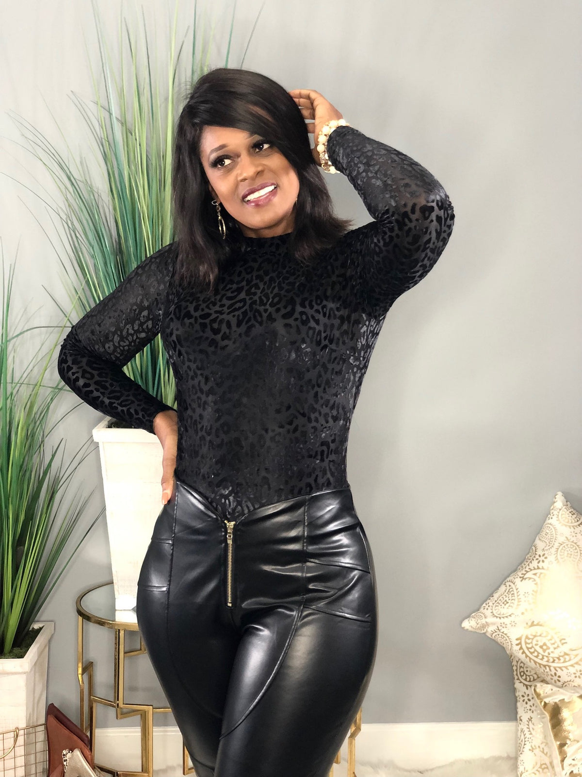 Pleather Pants-Black
