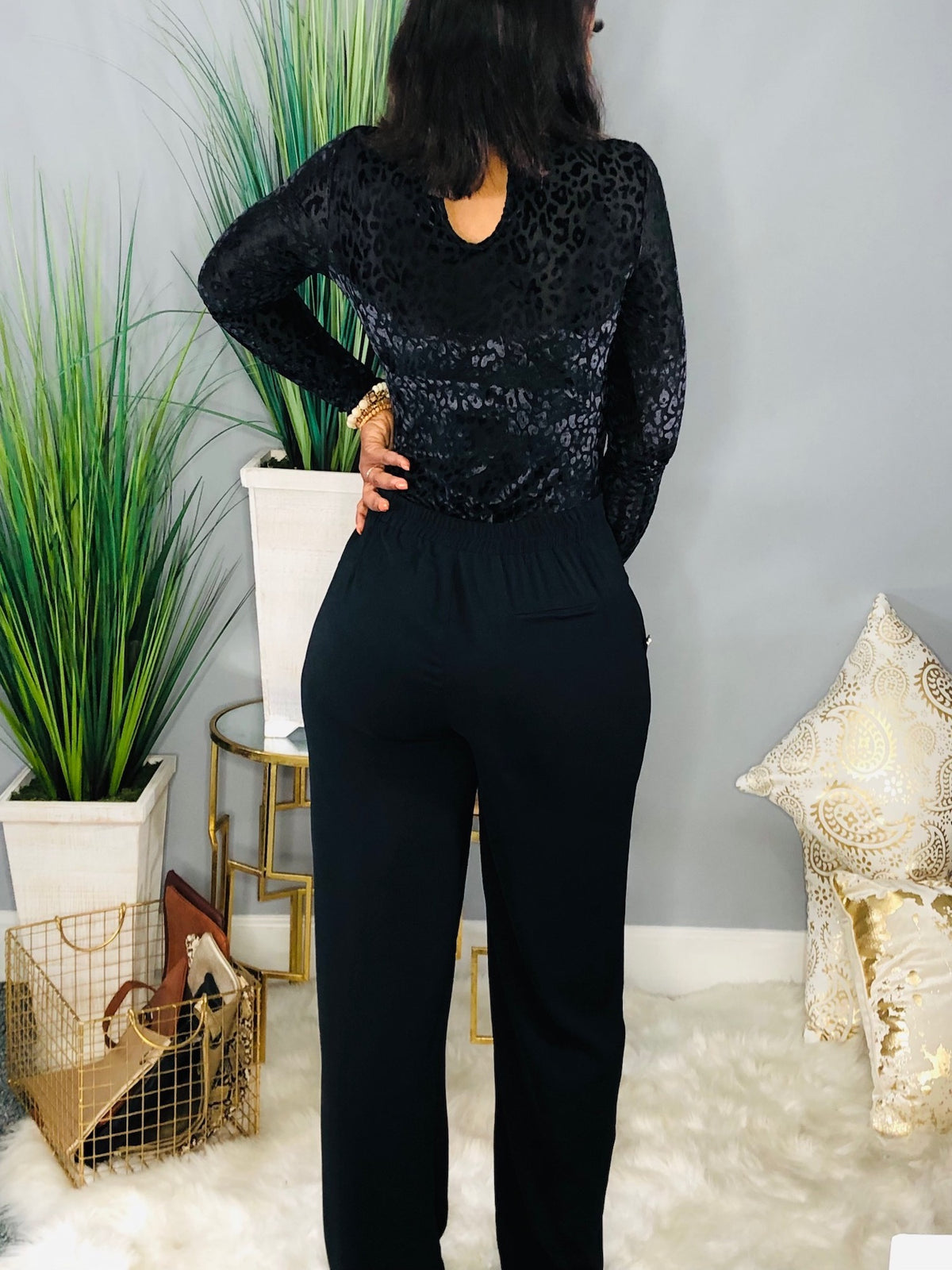 Solid Pants-Black