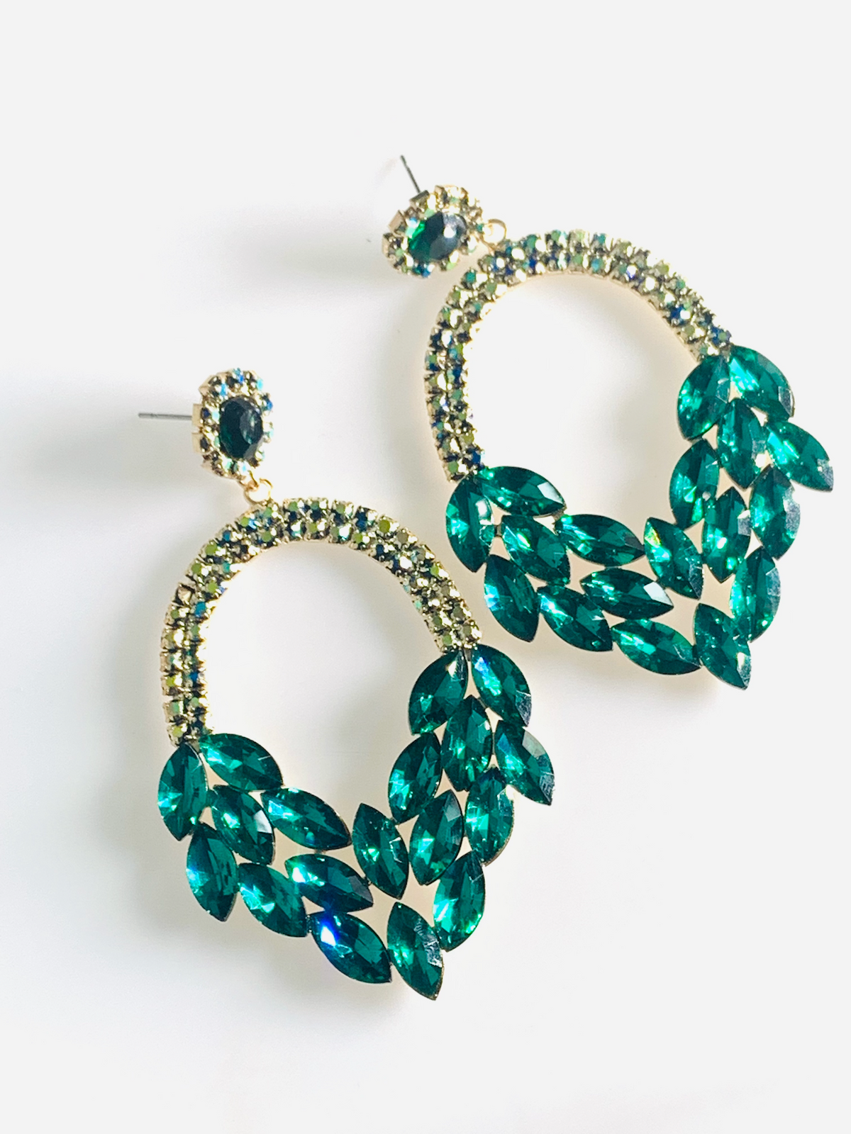 Formal Earrings in Emerald