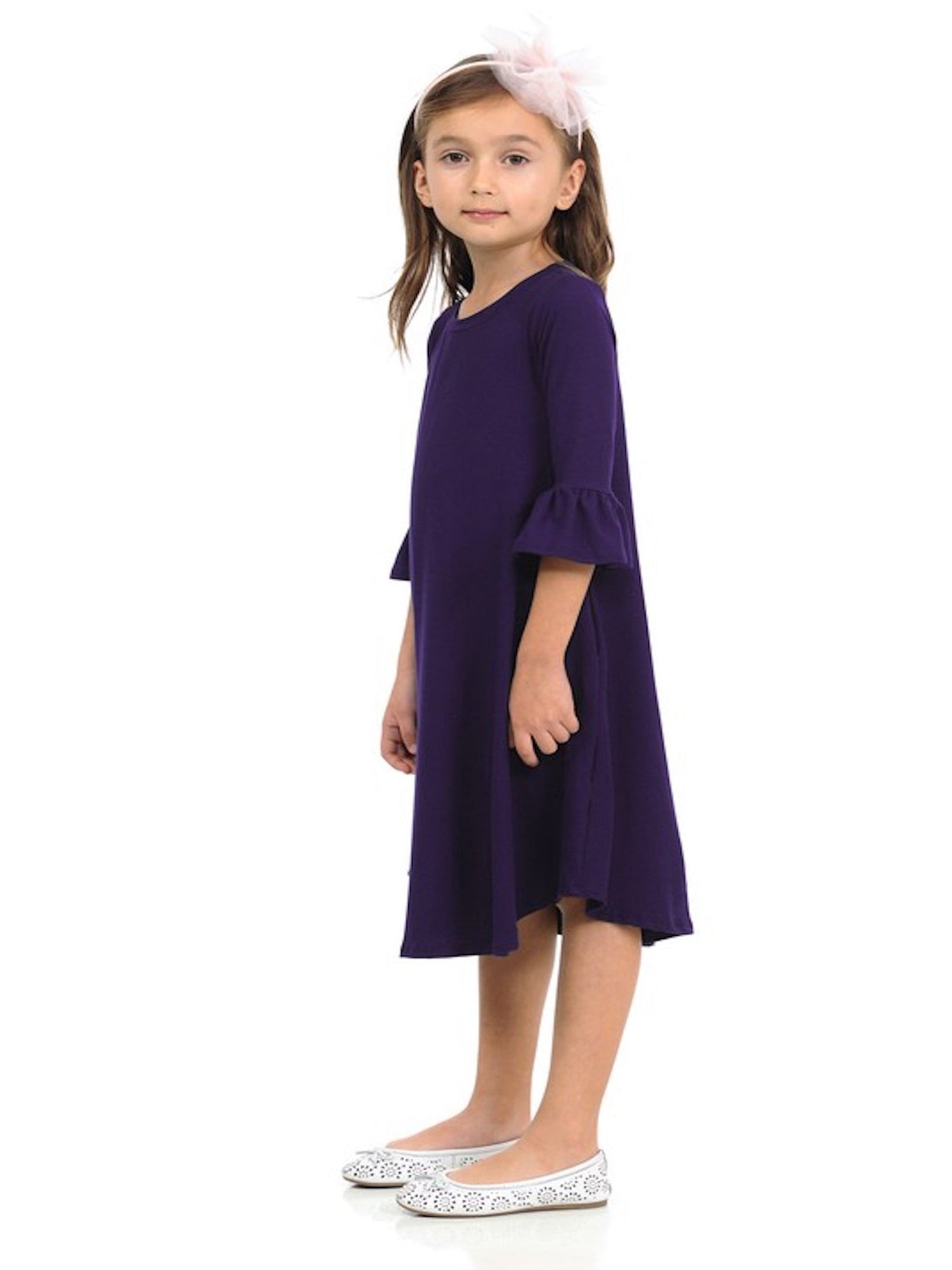 Girls Pocket Dress-Navy