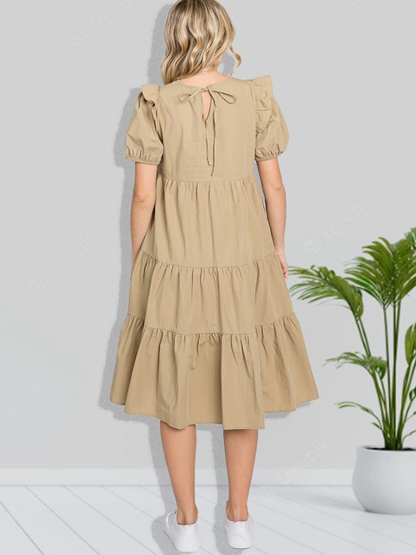 Ruffled Cutie in Taupe
