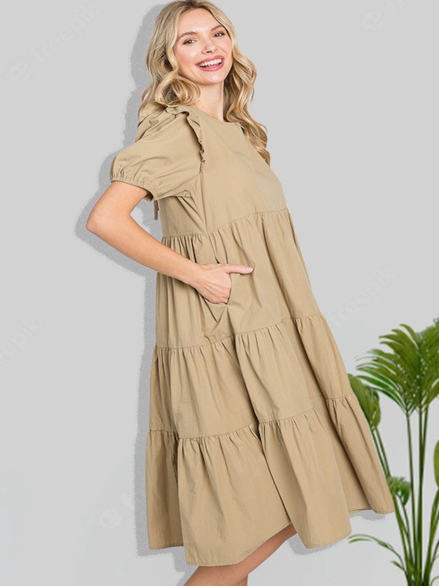 Ruffled Cutie in Taupe