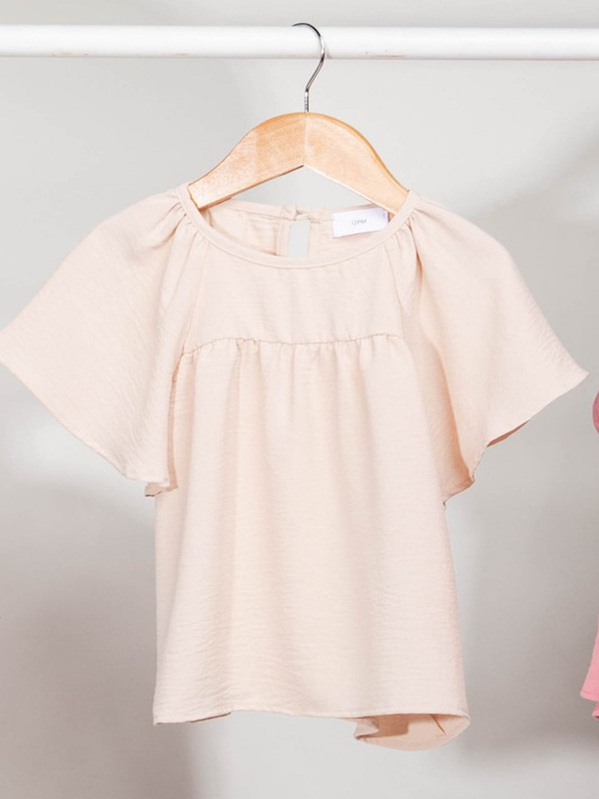 Girls Woven Tops-Biege