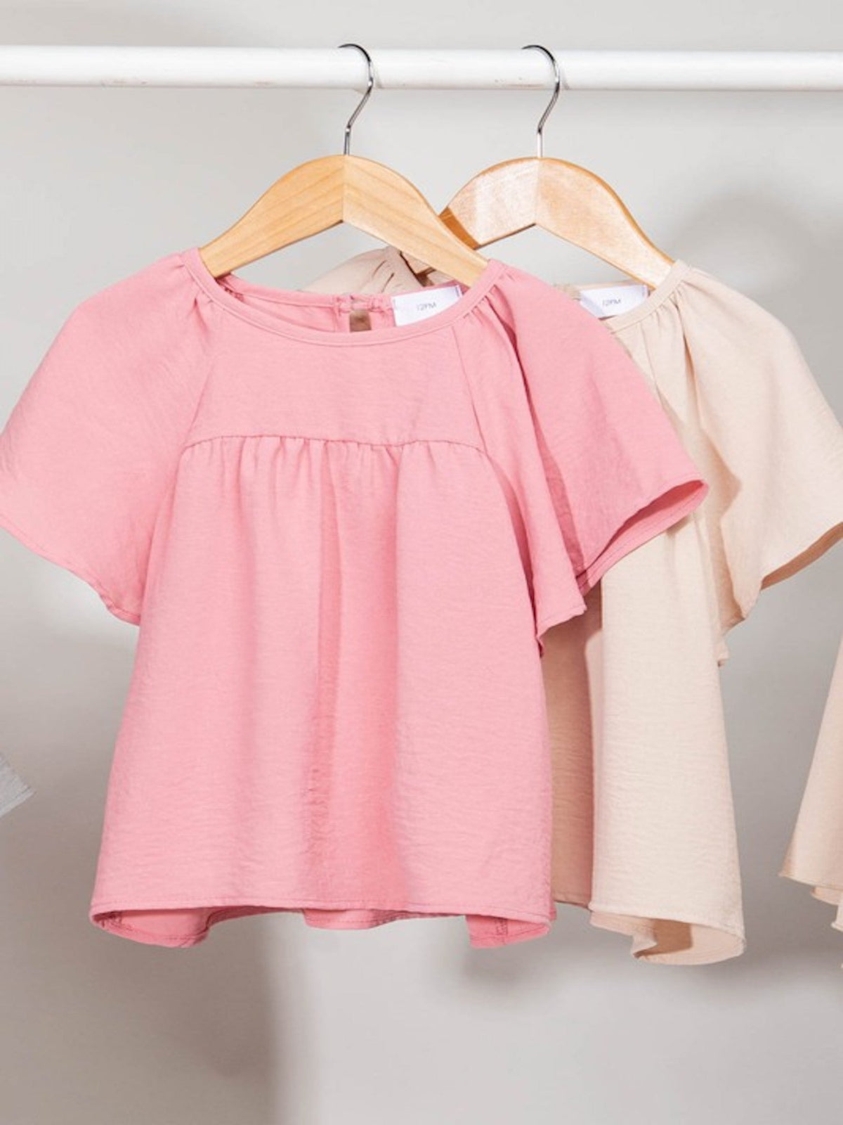Girls Woven Tops-Light Grey