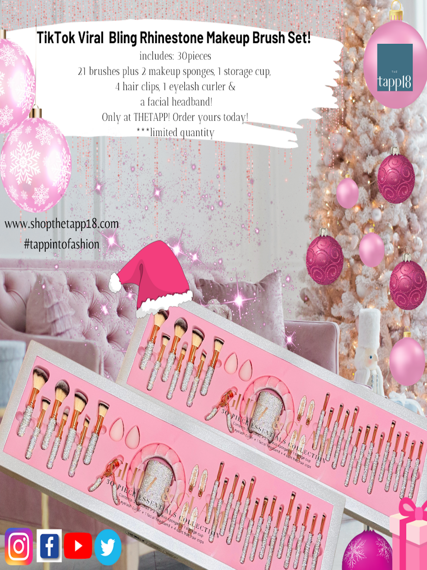 TikTok VIRAL BLING BRUSH SET! (Clear)