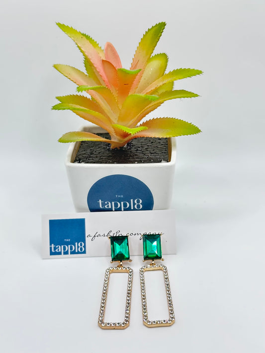 Formal Earrings in Emerald