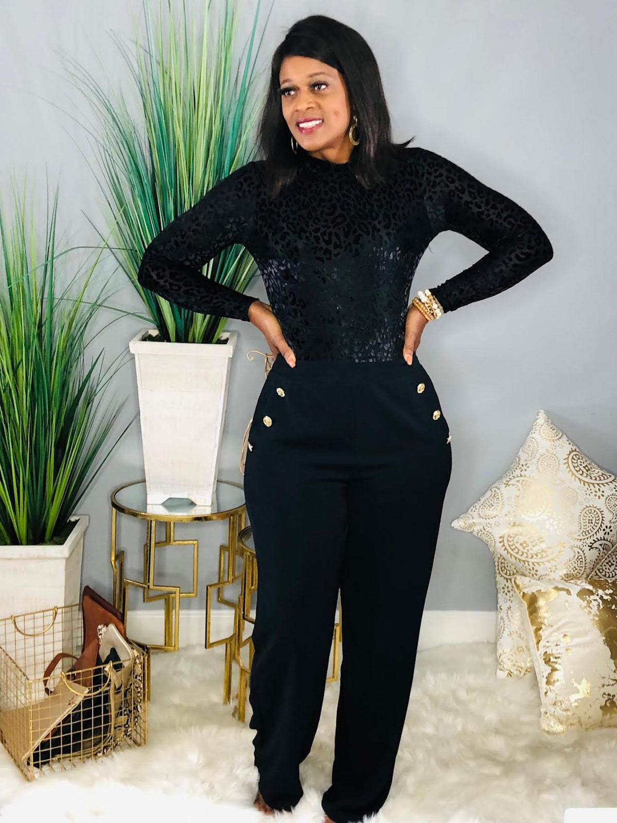 Solid Pants-Black