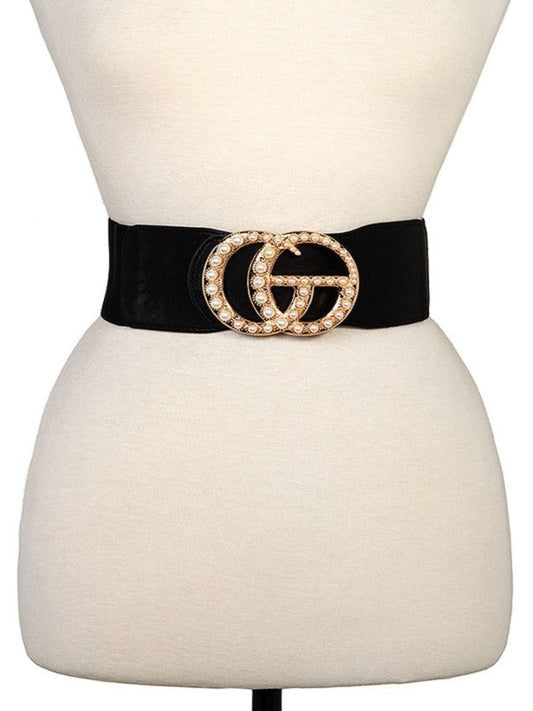 Pearl Accent Belt-Black