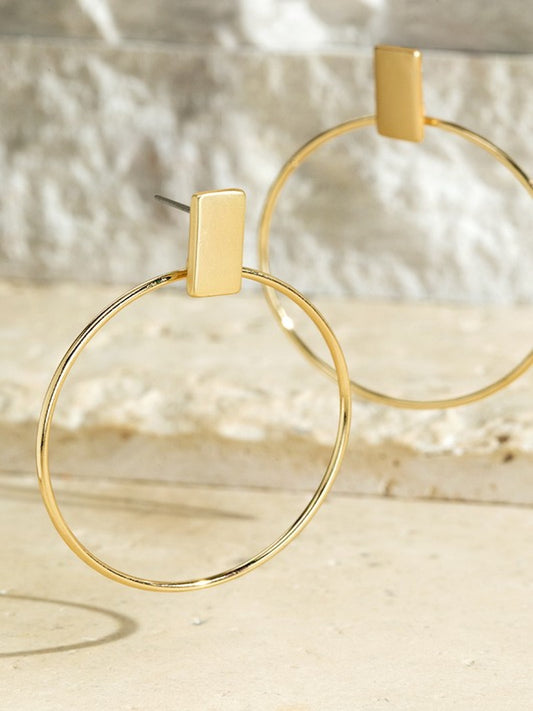 Classic Ring Earrings-Gold