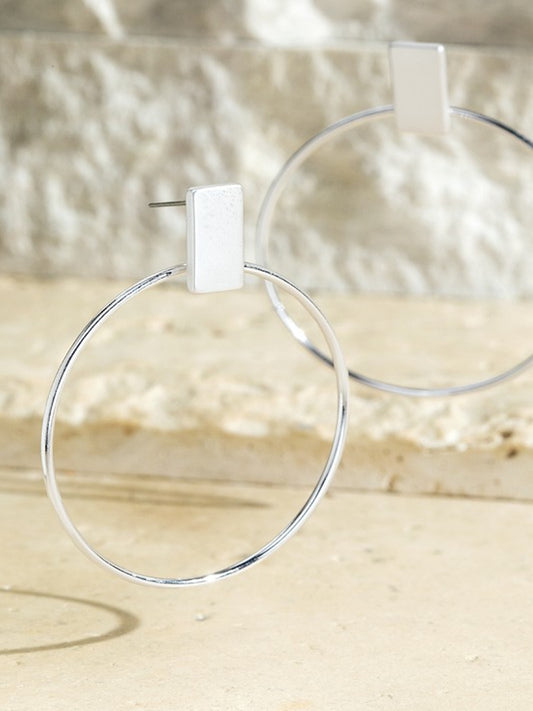 Classic Ring Earrings-Silver