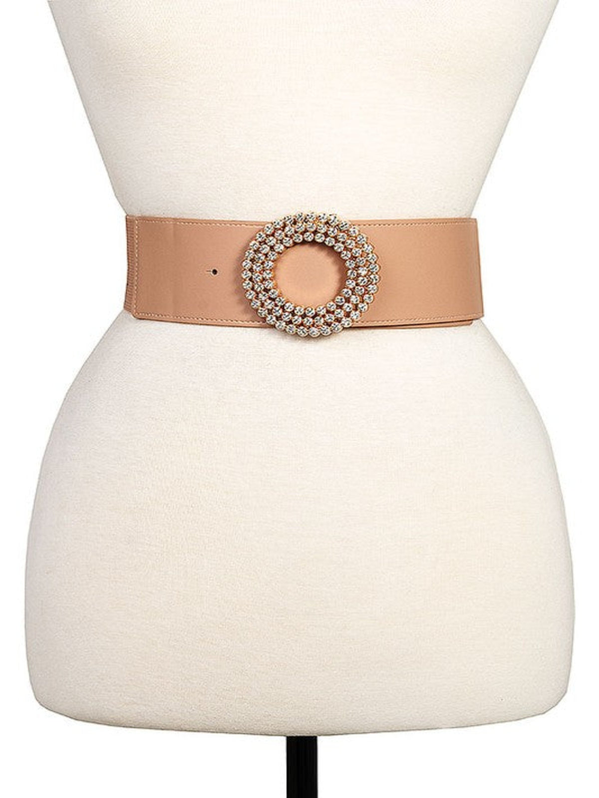 Rhinestone Buckle Belt-Mauve