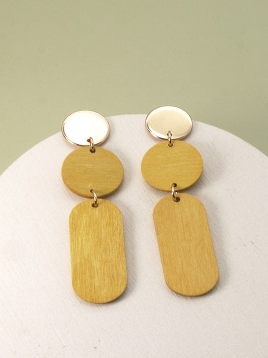 Geo Drop Earrings-Yellow/Gold