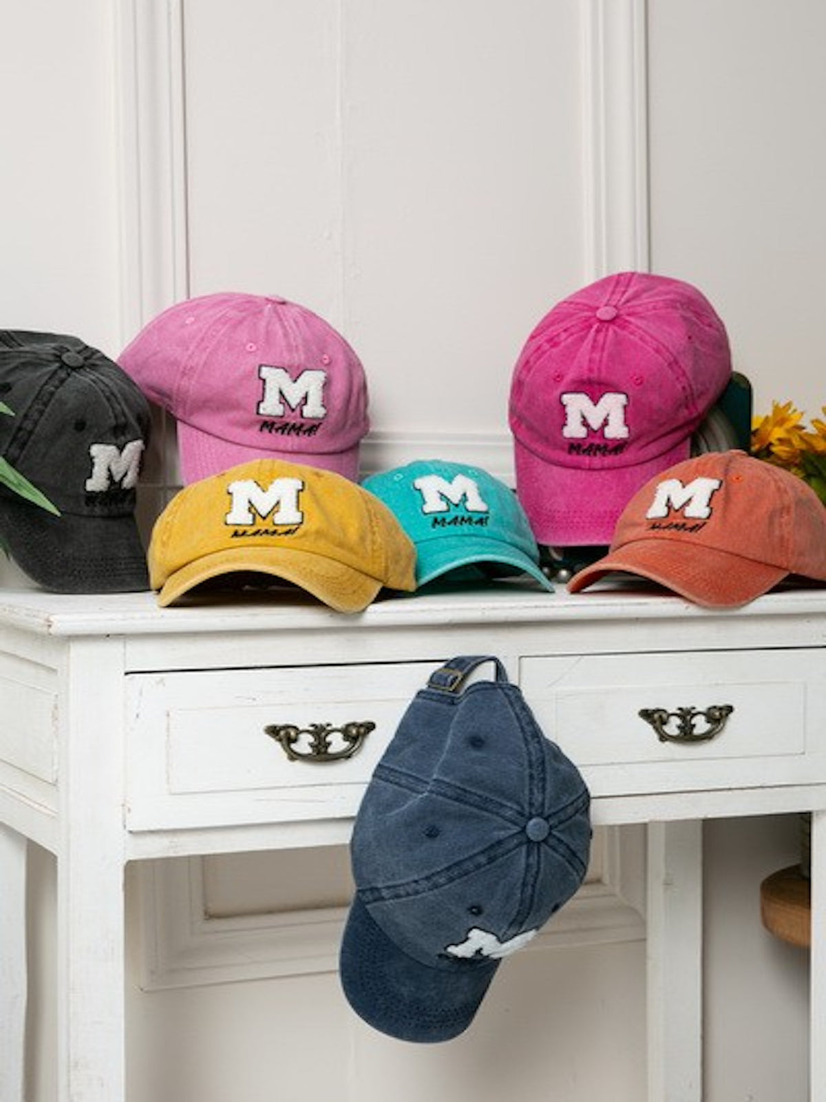 Washed Sherpa Mama Cap-Denim