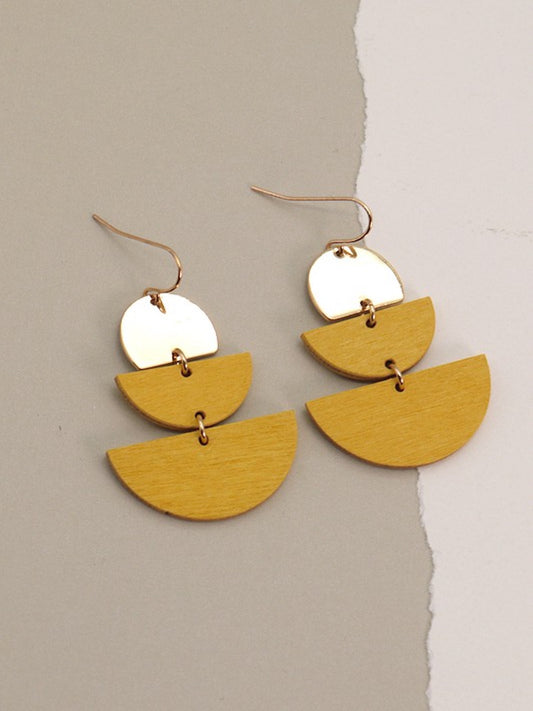 Half Moon Drop Earrings-Yellow/Gold