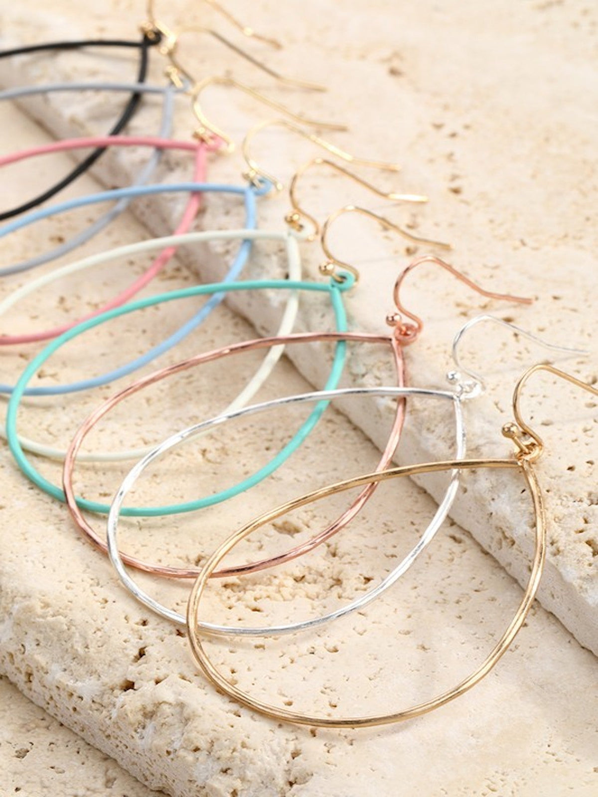 Matte Drop Earrings-Silver