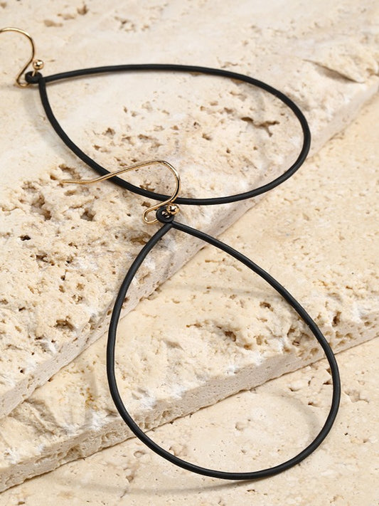 Matte Drop Earrings-Black