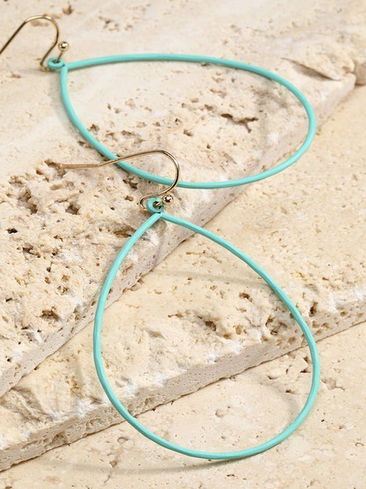 Matte Drop Earrings-Mint