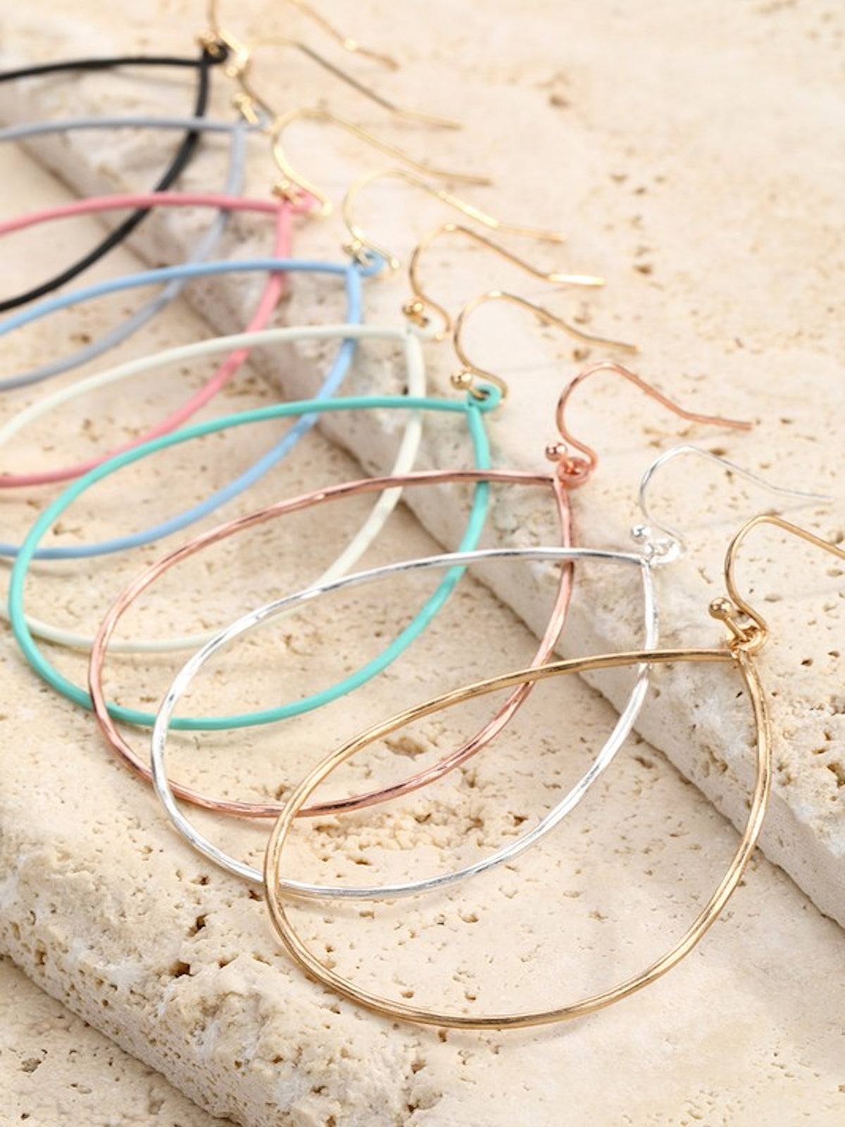 Matte Drop Earrings-Mint