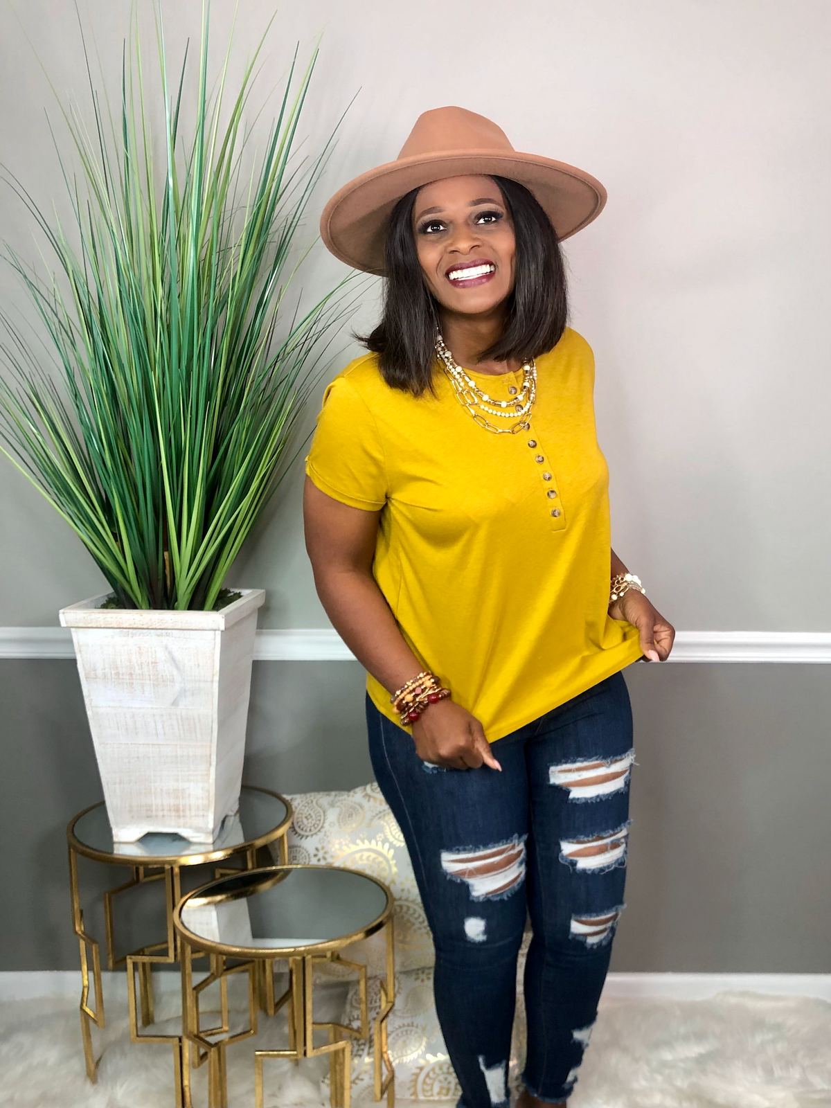 The Perfect Henley-Mustard