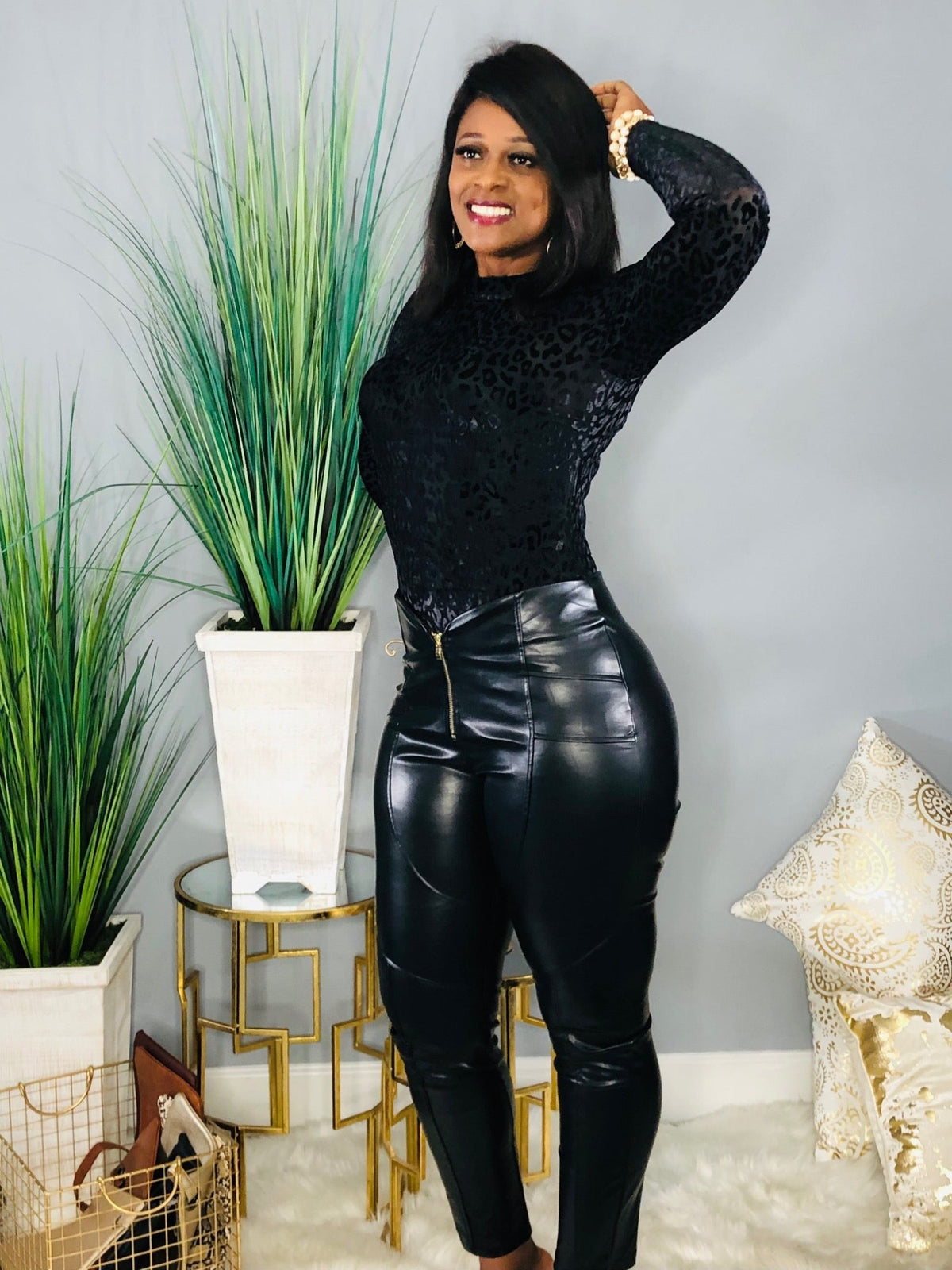 Pleather Pants-Black
