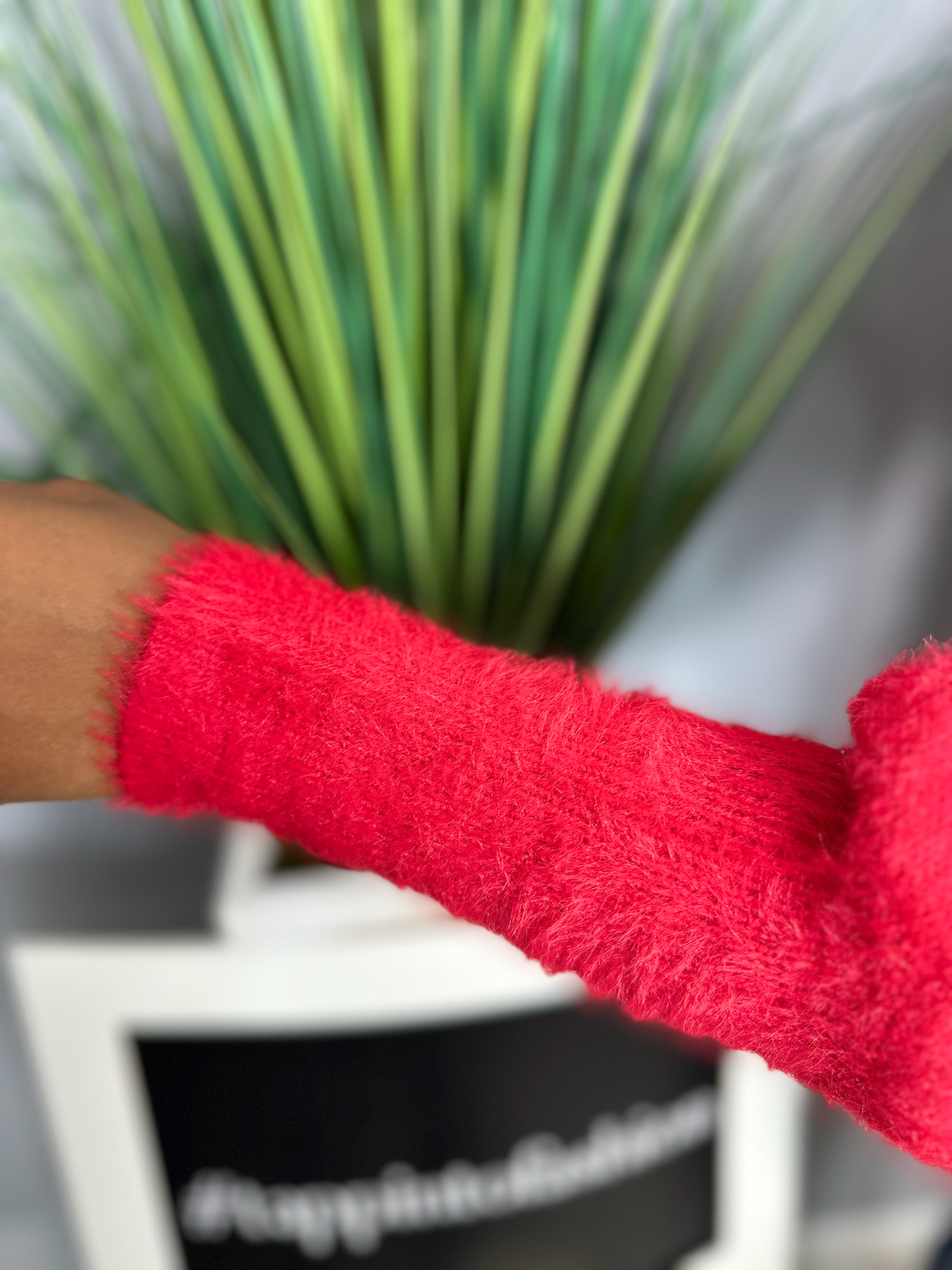 Balloon Sleeve Sweater-Red