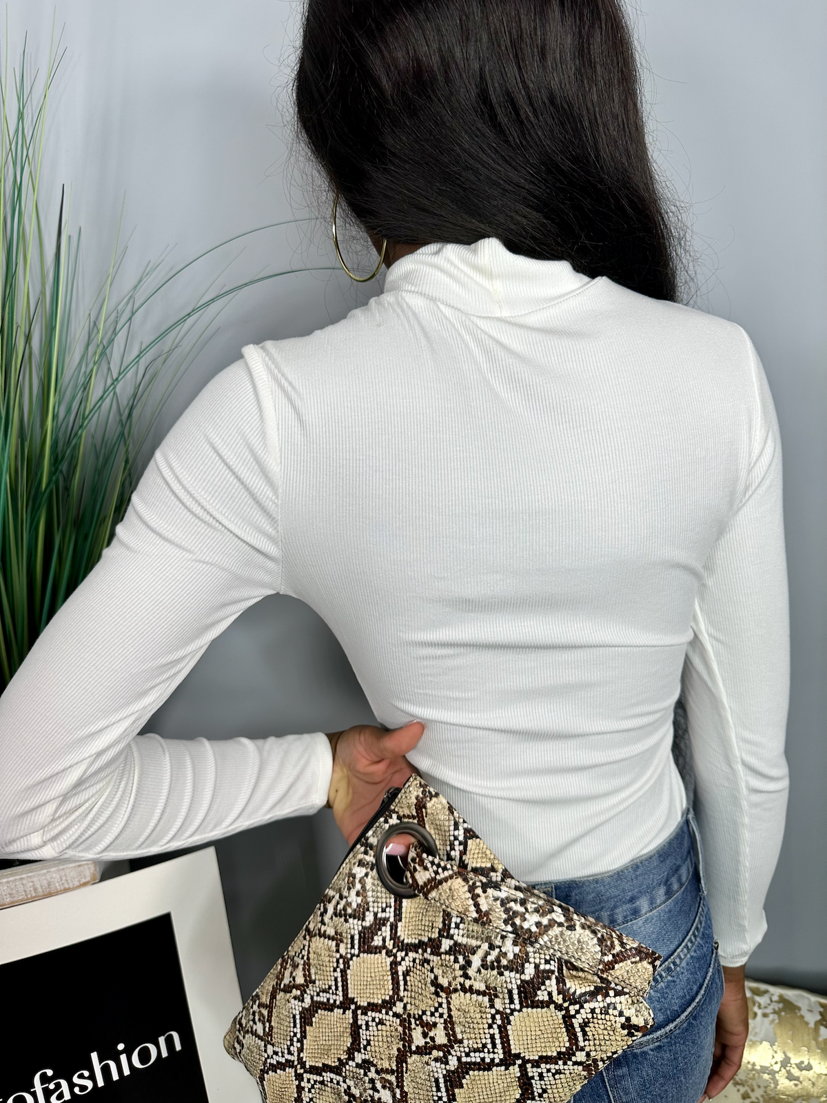 Rib Knit Bodysuit-Off White