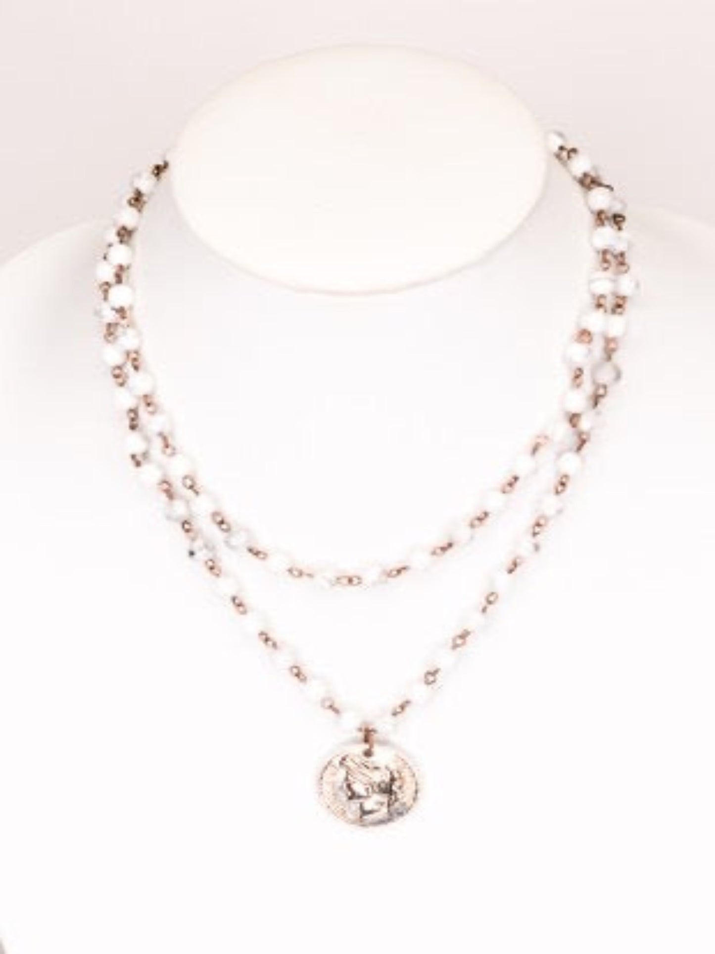 Natural Stone Necklace-White