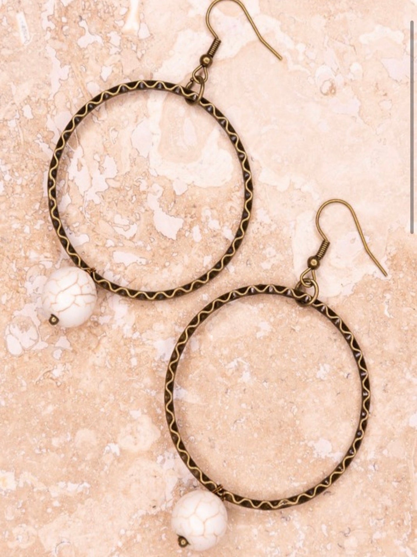 Bead Charm Earrings-Turquiose