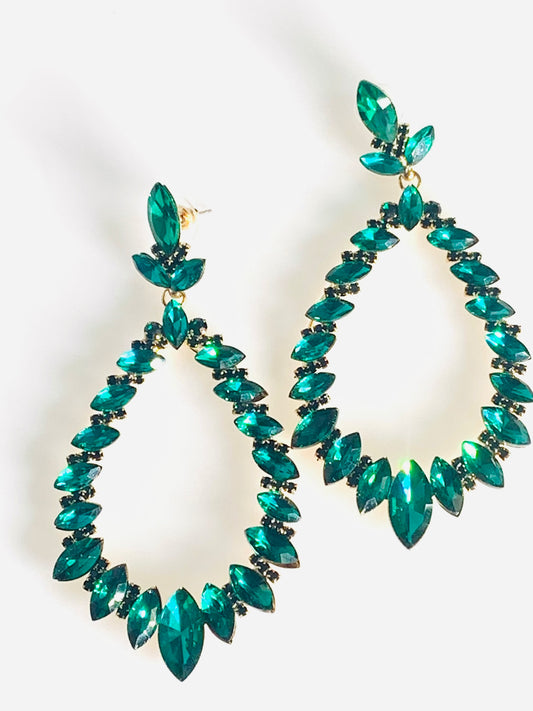 Formal Earrings in Emerald