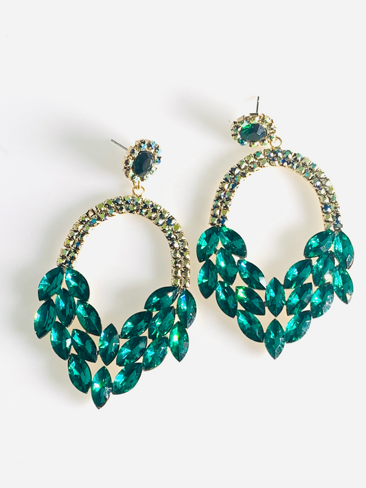 Formal Earrings in Emerald