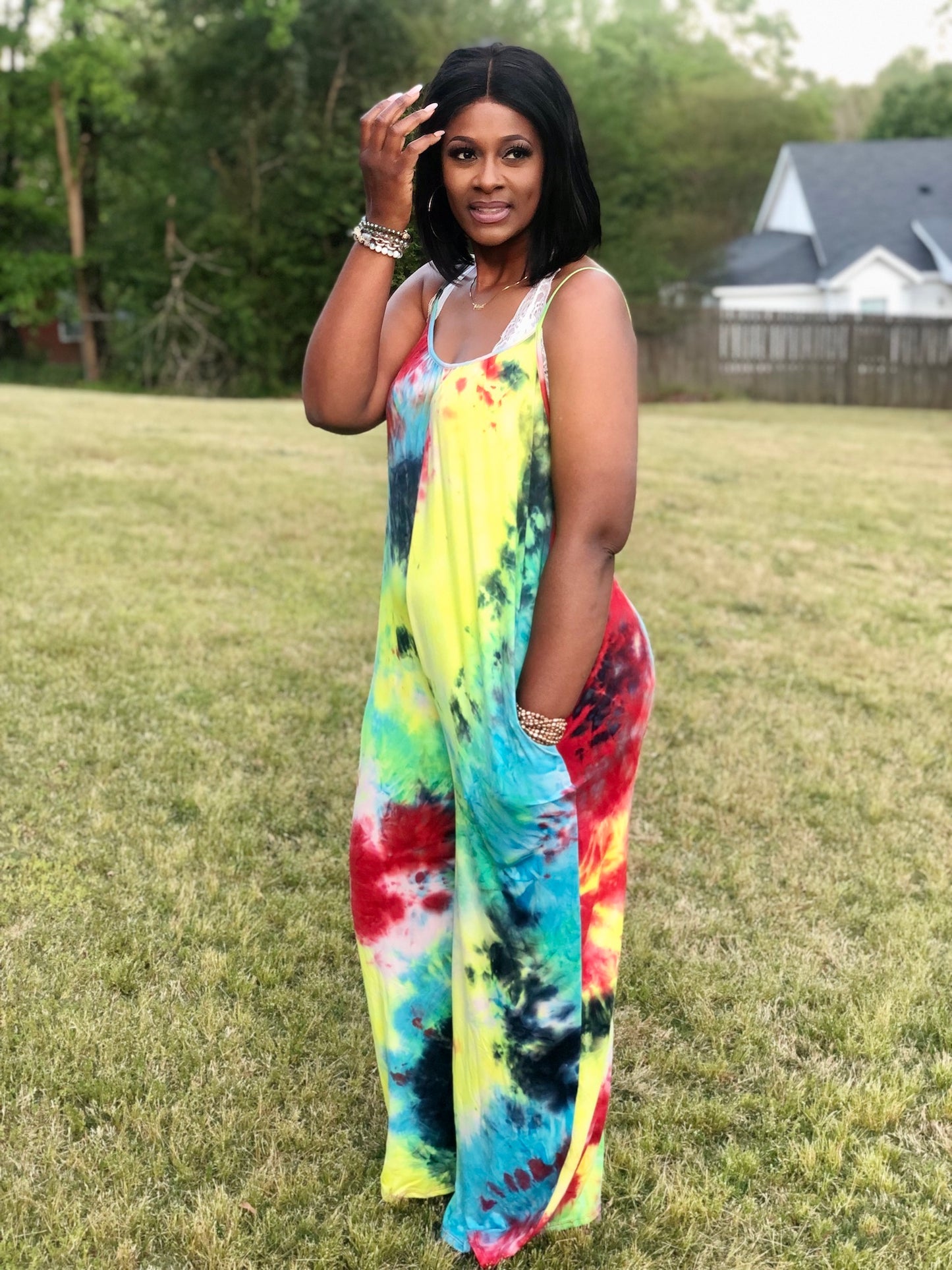 Tie Dye Jumpsuit (paint splatter)