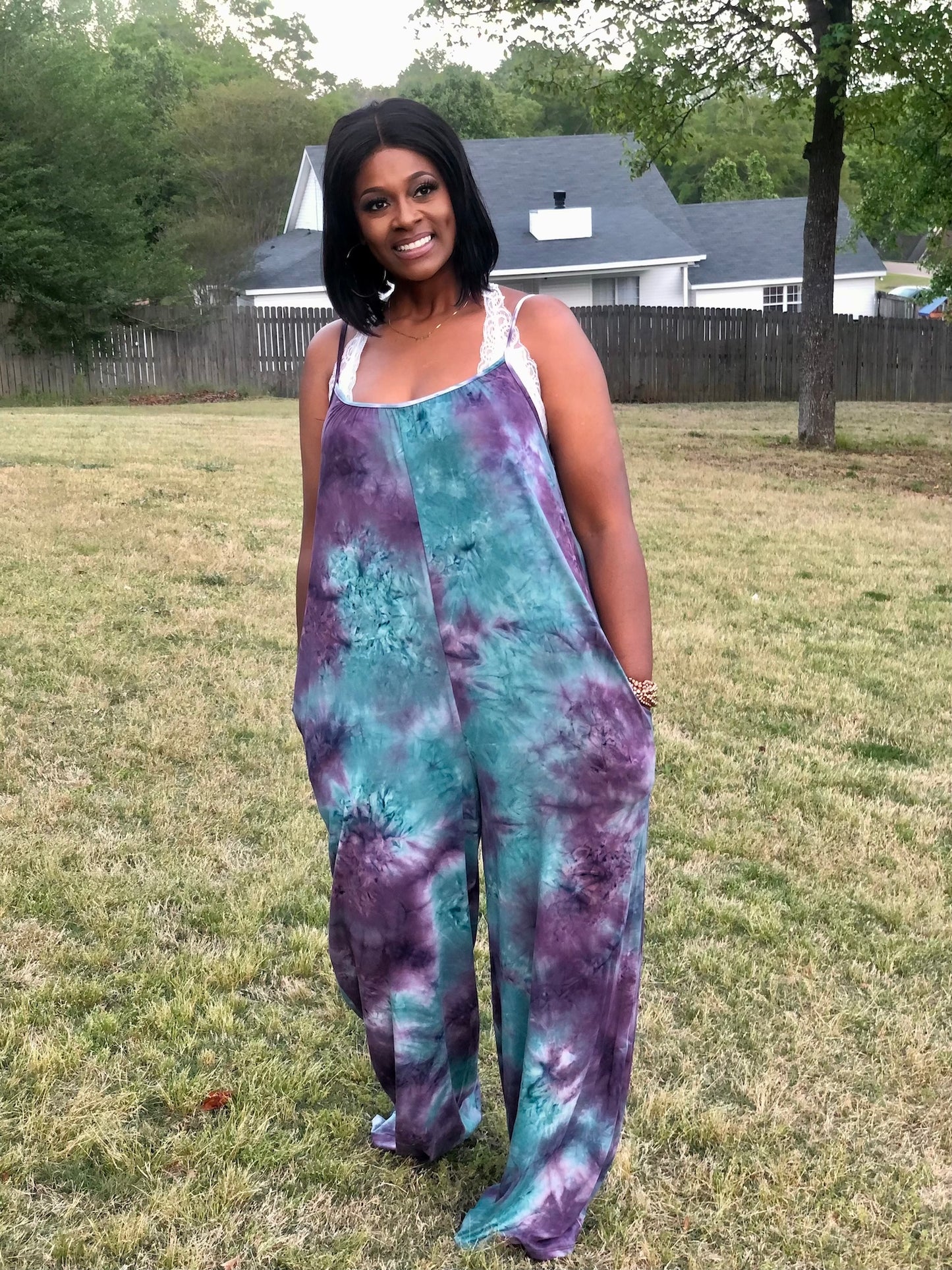 Tie Dye Jumpsuit (purple&blue)