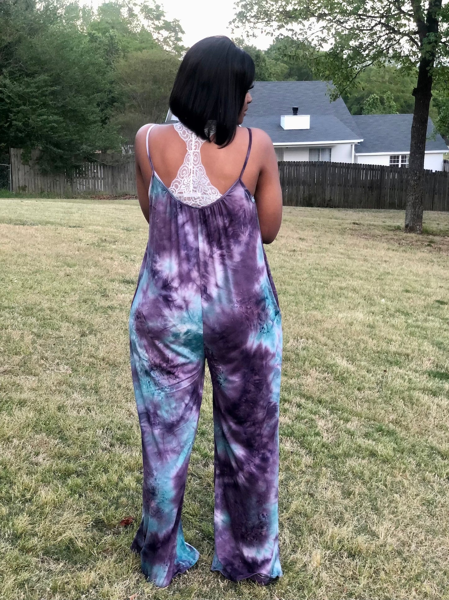 Tie Dye Jumpsuit (purple&blue)
