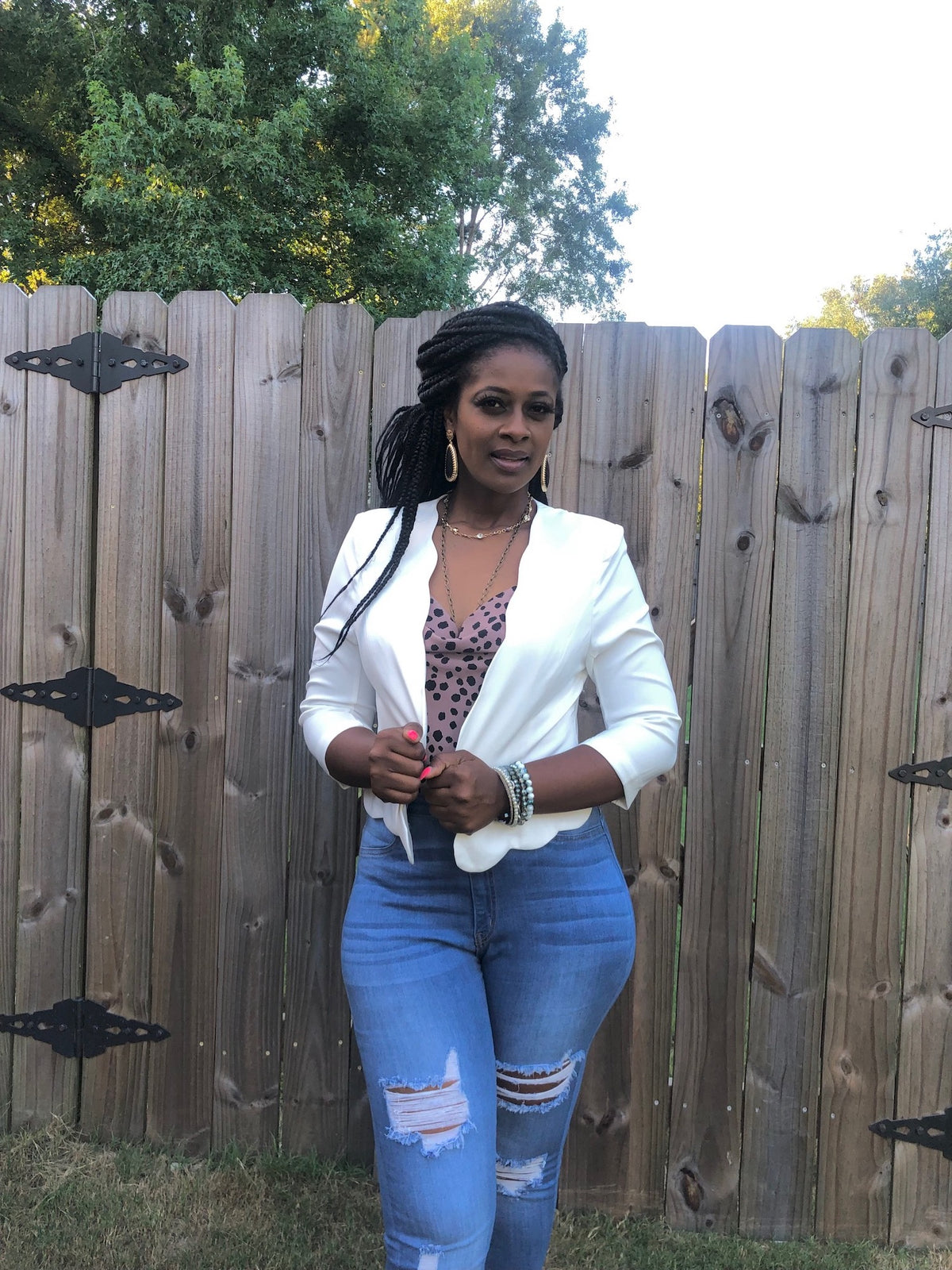 Scalloped Blazer- Off White