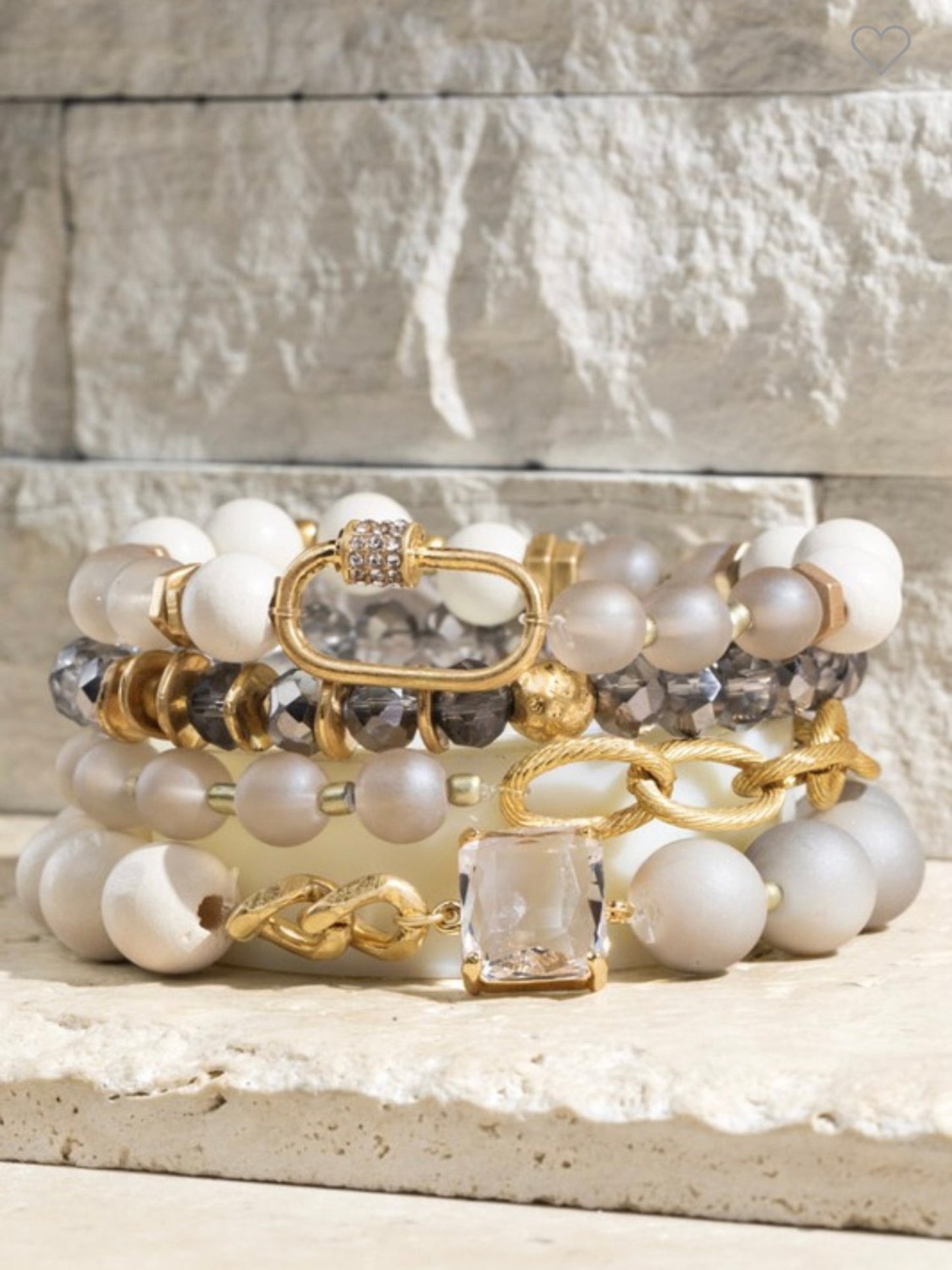 Beaded Bracelet-Cream