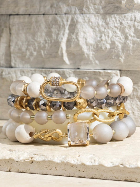 Beaded Bracelet-Cream