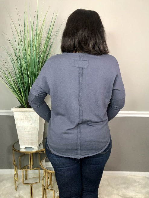 The Harper Top- Steel Blue