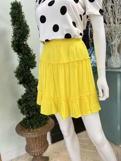 Tiered Skirt-Yellow
