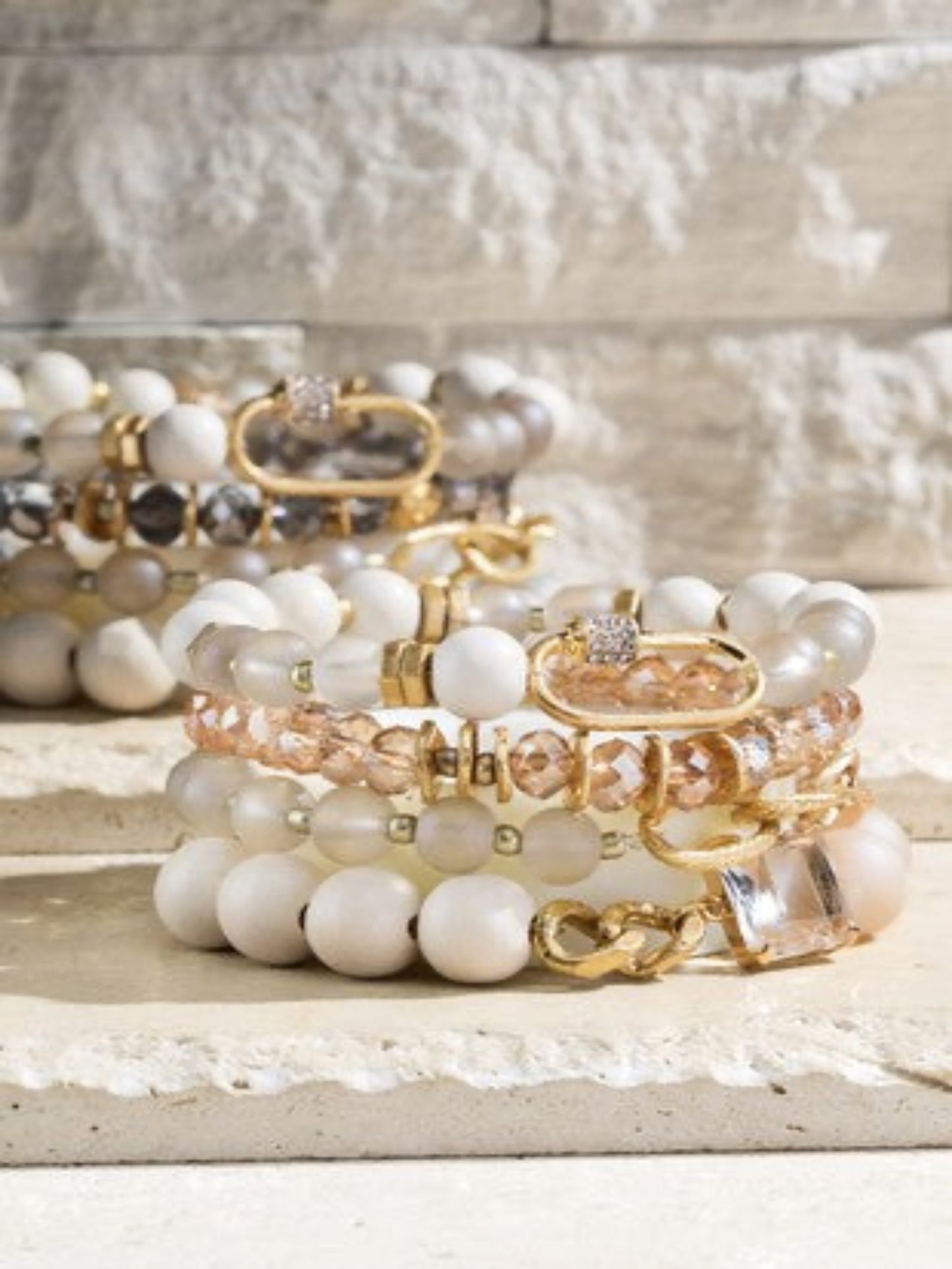 Beaded Bracelet-Cream