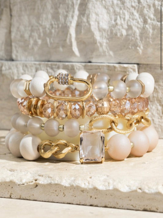 Beaded Bracelet-Tan